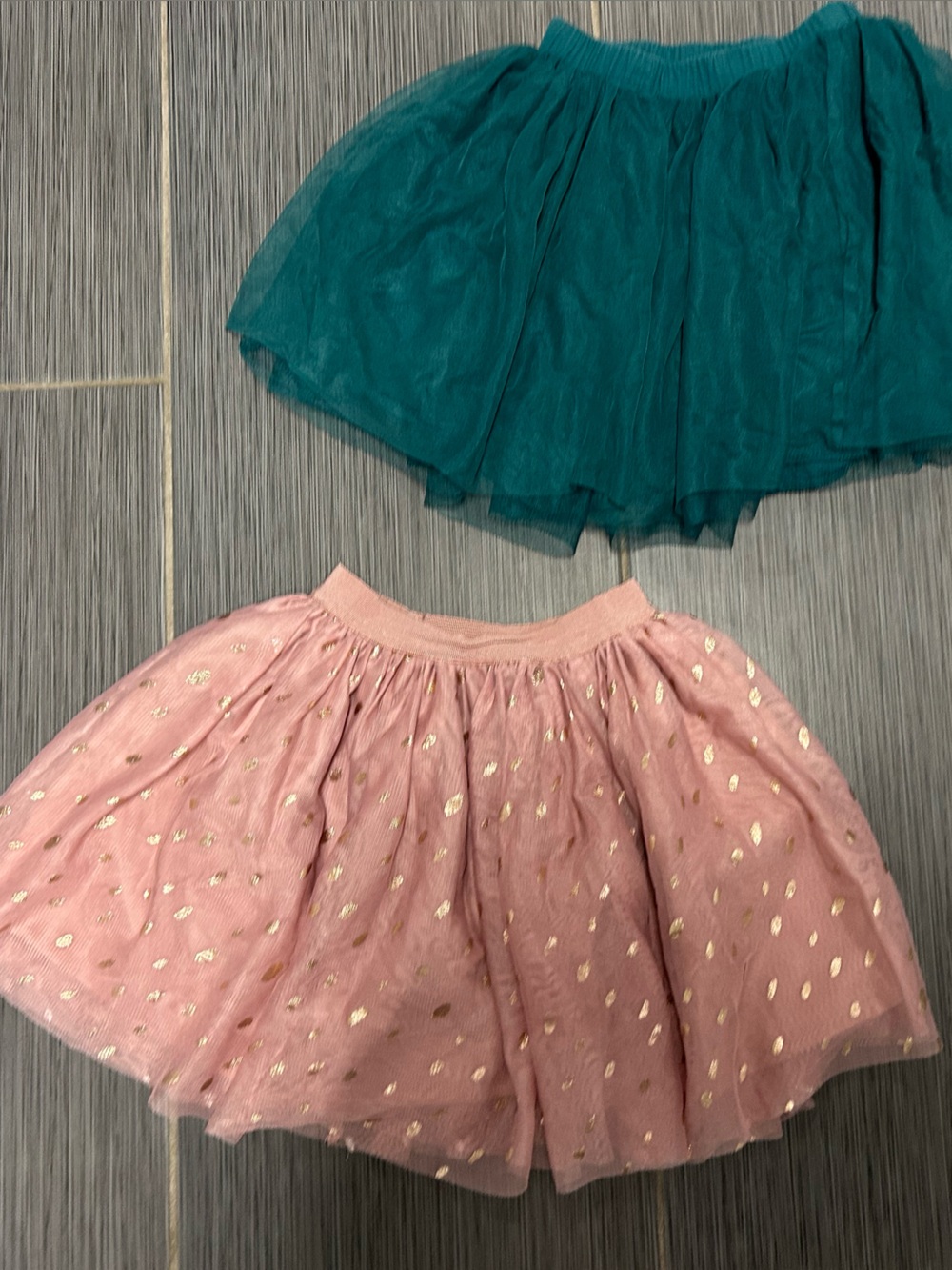 2 H&M Blush Pink and Teal Layered Tulle Skirts